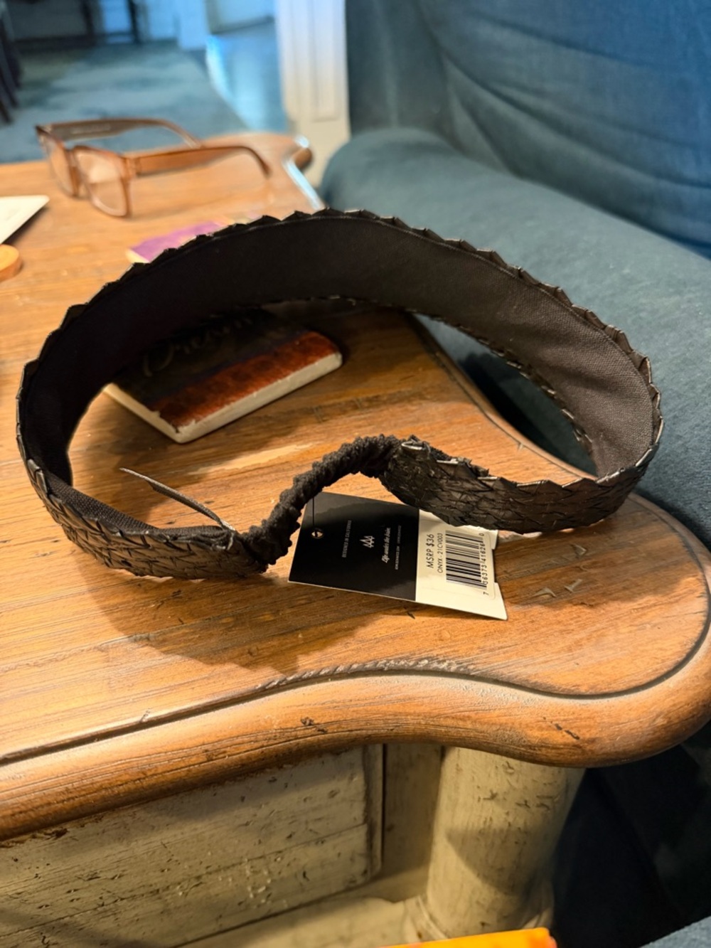 Hemlock Hat Co. “Capri” Black Braided Visor Headband - Picture 3 of 8